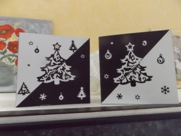 cartes noël noir et blanc